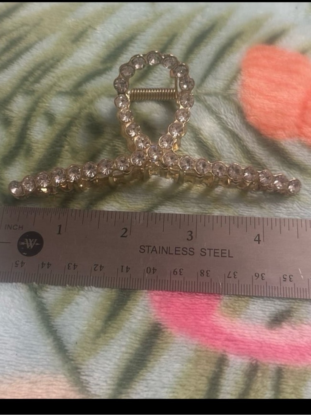 Gold Rhinestone Hair Claw Clip Sparkly Crystal Hair Clip Y2K Glam Aesthetic